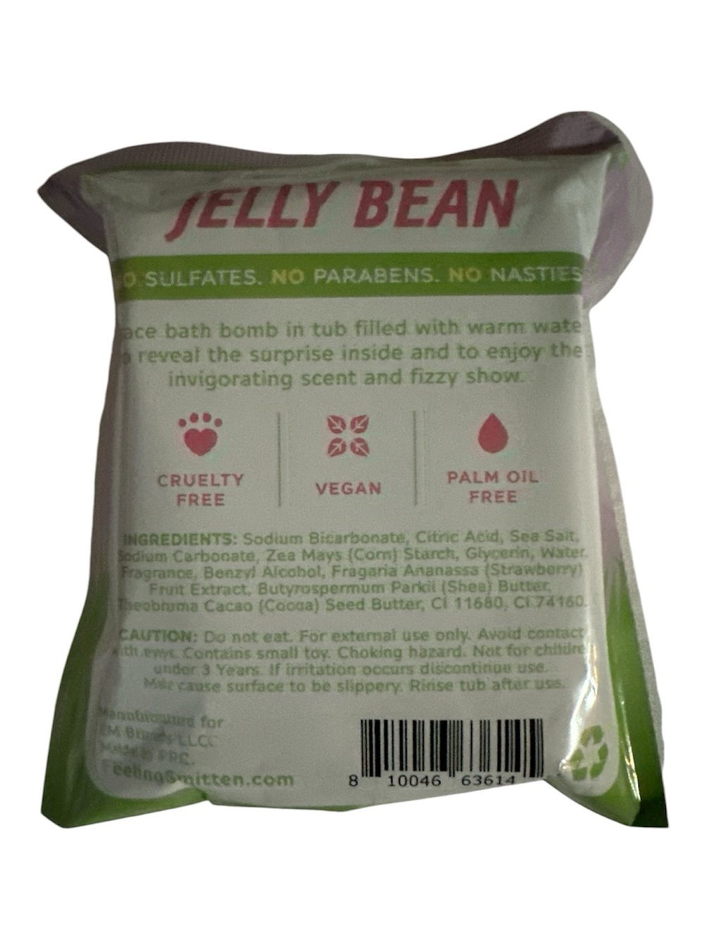 Feeling Smitten Jelly Bean Surprise Bath Bomb Toy Inside Vegan Cruelty Free NIP - Picture 2 of 8